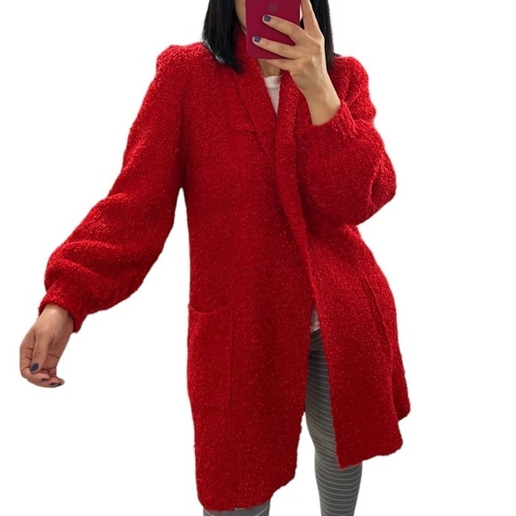 Women’s Beautiful Red Vintage Cardigan Sweater Size Small - Picture 2 of 8